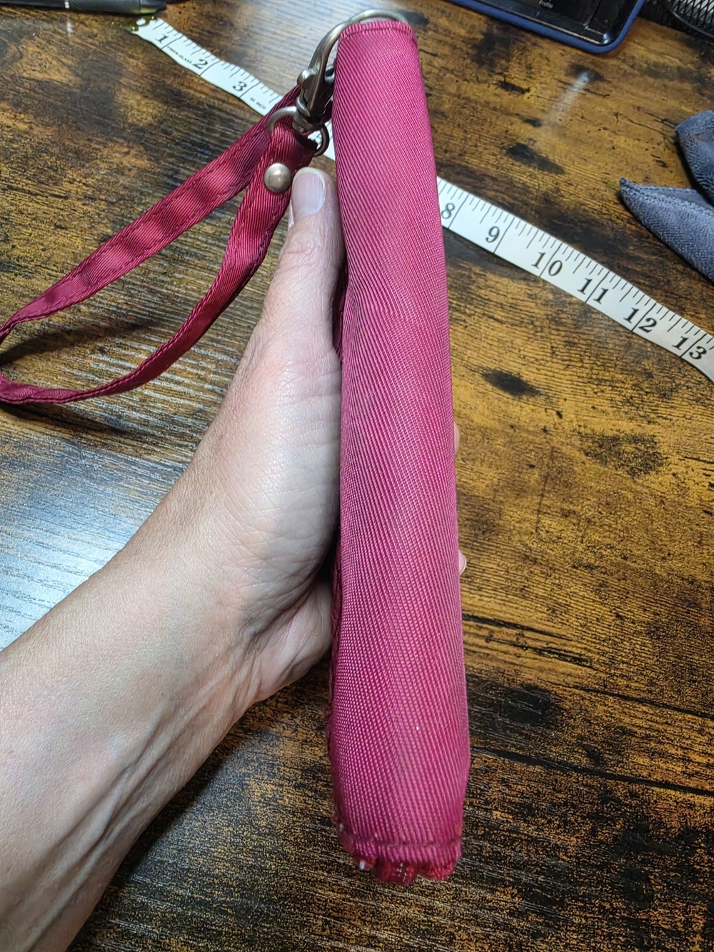Travelon Quilted Wristlet Wallet in Raspberry - Picture 9 of 15